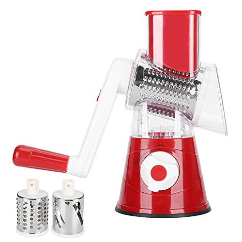 Adfaga Cortador de verduras profesional Rallador de alimentos multifuncional manual con 3 cuchillas de acero inoxidable para uso en cocina Construcción de acero y plástico duradero (Día)