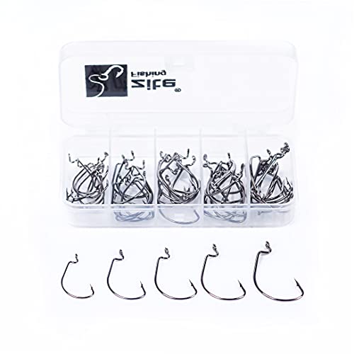 Zite Fishing Offset-Haken Set - 50 STK Angelhaken Sortiment #2-3/0 - Gummiköder Haken für Jigs, Creature Baits… – Bild 4