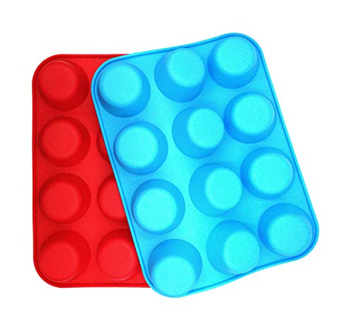 image for JEWOSTER Non-Sticky Silicone Muffin Pan—Muffin Molder for Muffins an
