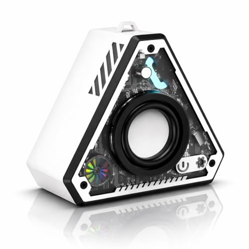 Image of V2 5W Wireless Bluetooth Mini Speaker with Loud Sound & Punchy Bass, 52mm Driver with 360 Surround, BT V5.3 Quick Connect, Transparent Design, with Inbuilt MIC for Call Function (White)