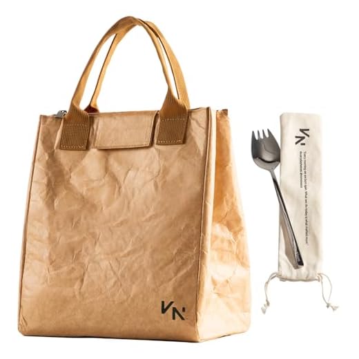 VonNova Lunch Bag Women, Lightweight and Water-Resistant Tyvek® Material, 1 Stainless Spork and pouch, Easy to clean Reusable Lunch Bag, Lunch box for Women, Lunch Tote, Insulated Lunch Bags for Women