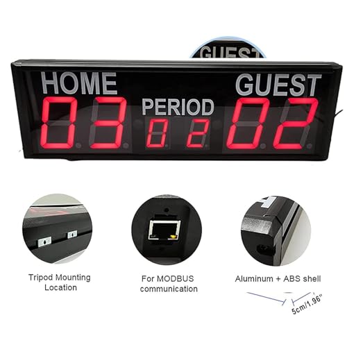 Marcador digital LED de 6 dígitos con trípode, brillo ajustable en 10 niveles para juegos deportivos: voleibol, tenis de mesa, béisbol y baloncesto miniatura 4