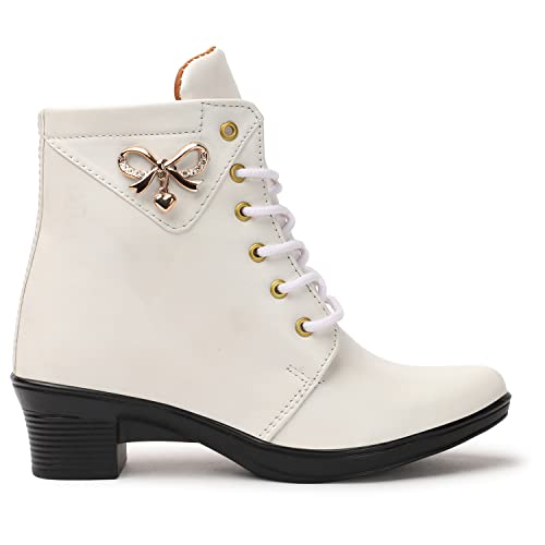 Image of KRAFTER Women's And Girls Classic Winter Suede velvet High heel Boots Casual, Outdoor and Holiday Outings