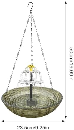 Solar C-ascade Hanging Bird Bath Fountaines, Solar Powered Birdbath Water Fountaines Dispenser, Outdoors Decoration Bath Shower Bowl Kit, Garden Yard Patio Backyard Decoration Bird Watching (red) - 5