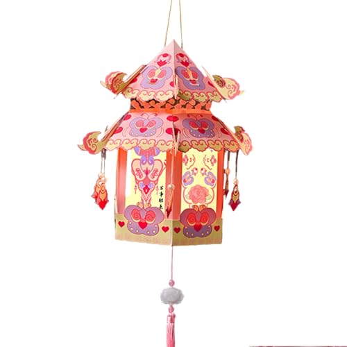 RETUOLWAG 5 piezas de decoración tradicional china para festival de otoño, elegante, papel y plástico
