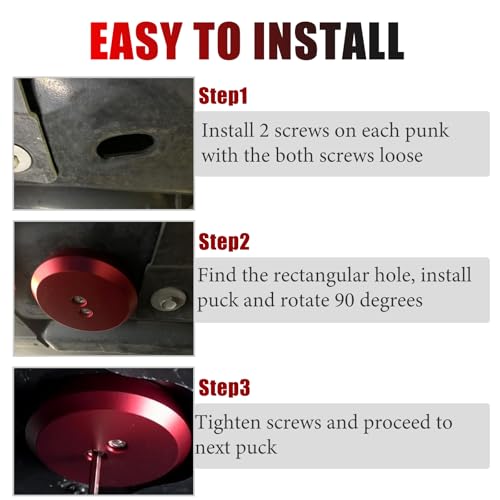 Image of 4pc Corvette Jack Pucks Billet Aluminum Lifting Puck Floor Jack Pad Adapter | Compatible with 1997-2023 Corvette C5 C6 C7 C8 / 944 964 993 996 997 911 Boxster Cayman - Red