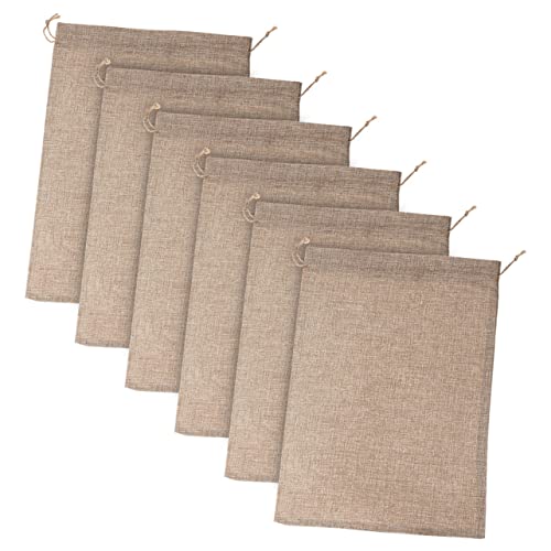 SOIMISS Sacchi Di Iuta Coulisse 20x30 Cm in Fibra Vegetale Traspiranti Riutilizzabili Per Conservazione Patate e Verdure 6 Pezzi Per Uso Domestico e Alimentare