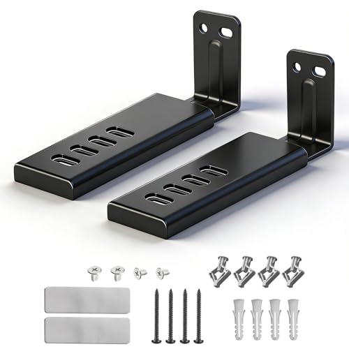 Depth Adjustabl Soundbar Wall Mount Bracket ,Soundbar Shelf Under TV, Black - image 1