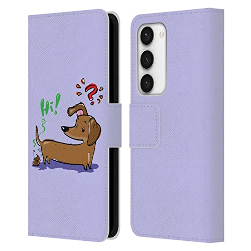 Housse Cuir Samsung Galaxy S23 5G Coque Protection Portefeuille Motif Teckel