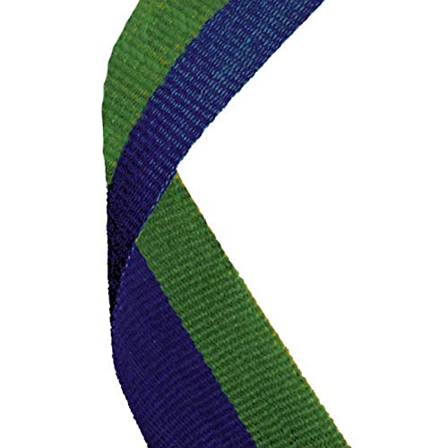 TPM Trading Pack of 10 Blue & Green Medal Ribbons 76cm (30 inch)