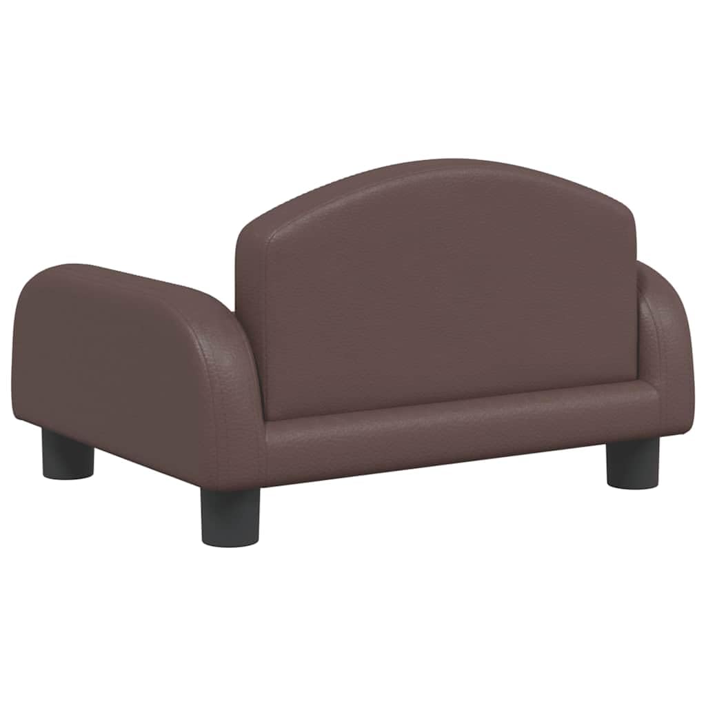 Hundesofa aus Kunstleder, Braun, 50 x 40 x 30 cm, Hundebett mit Rahmen aus massivem Kiefernholz und dickem Schaumstoff, wasserdichte Beschichtung, leicht zu reinigen, elegantes Design