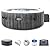 INTEX 28439EP PureSpa Greywood Deluxe Inflatable Spa Set: Includes Energy Efficient Spa Cover – Spa Control App – Wireless Control Panel – 4 Person Capacity – 77" x 28"