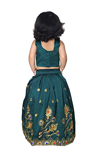Image of Girl's Tafetta Silk Readymade Lehenga Choli