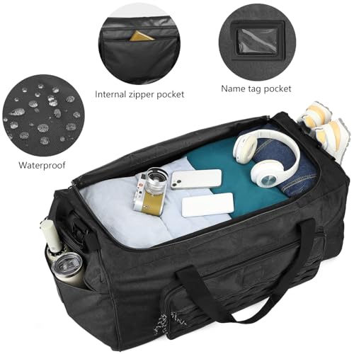 125L Extra Large Gym Duffle Bag for Men Women with Shoes Compartment Heavy Duty Tactical Sports Duffel Bag Big Football Baseball Basketball Soccer Hockey Team Equipment Bag, Black4