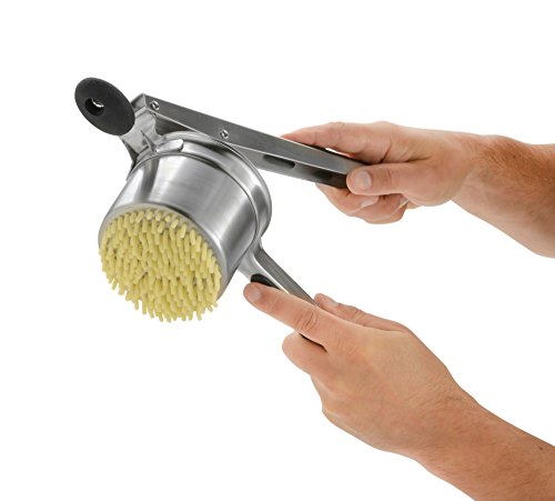 VonShef Professional Stainless Steel Mash Potato Ricer Masher/Fruit Press With Black Soft Touch Handles