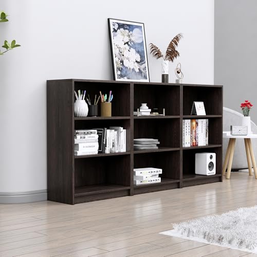Image of Bniture Engineered Wood Bookshelf for Home | Multipurpose Wooden Book Shelf for Study Room, Home Decor Storage Rack, Showcase Organizer for Living Room, Bedroom, Office | Flower Wenge
