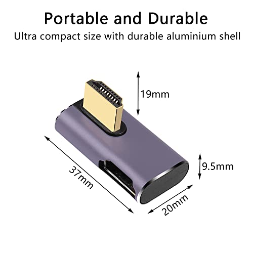 PNGKNYOCN 8K HDMI Adapter, 2 Pack 270 Degree HDMI 2.1 Male to Female Converter,Support 8K@60Hz/4K@120Hz HDR, 48Gbps Data Transferfor HDTV,Projector,Laptop (270 Degree) - Image 4