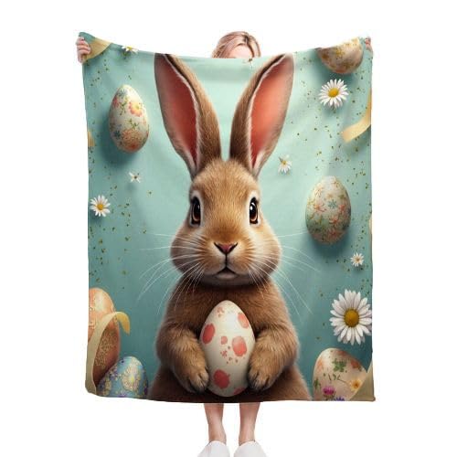 Manta Polar 220 x 240 Conejo Amarillo, Mantas de Franela Mantilla para Cama 135/150, Microfibra Manta de Viaje Multiuso para Oficina Niños y Adultos, 220x240 cm A167