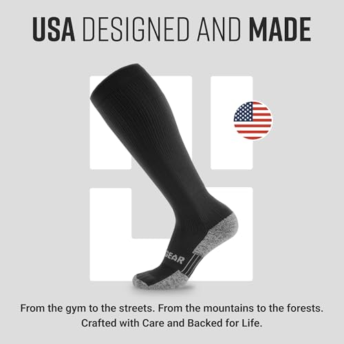Image of MudGear Graduated Compression Socks, Durable, Sweat-Resistant OCR Performance Socks with Cushioned Footbed, Made in USA