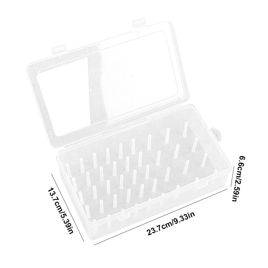 Juego de 5 cajas de hilo de coser, 42 carretes de plástico de gran capacidad, para bordado, a prueba de polvo, accesorios transparentes