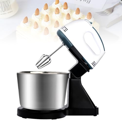 Batidora eléctrica de pie de 7 velocidades, para restaurantes, cocinas grandes, comedores, hornear, hacer pasteles, huevos, con cuenco de acero inoxidable de 2 L con gancho para masa