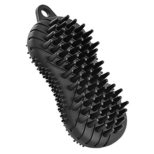 Hair Scalp Massager Shampoo Brush,Integrated Design Scalp Scrubber and Shower Brush, Soft Silicone Bristles Care for The Scalp,Exfoliate and Remove Dandruff, Promote Hair Growth(Black)