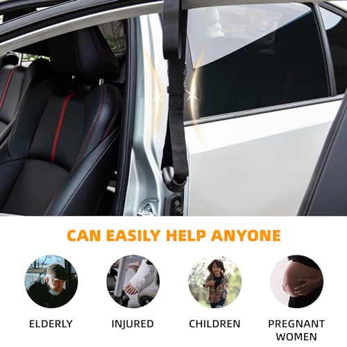 Image of KOUNATSURI Car Door Handle for Elderly Car Assist Support Handle Multifunction Car Door Latch Bar for Seniors and Handicapped(Black)