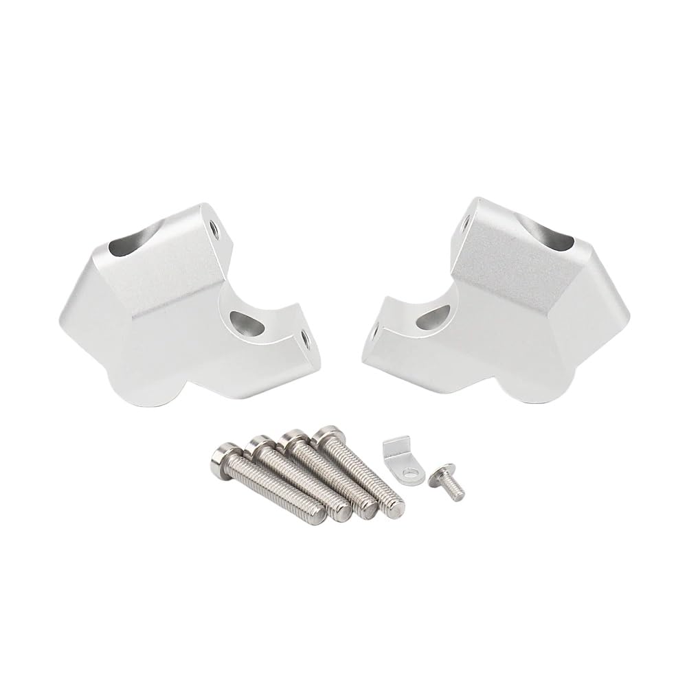 Abrazaderas de manillar motocicleta Desert X 2022 elevadores aluminio CNC plata 8