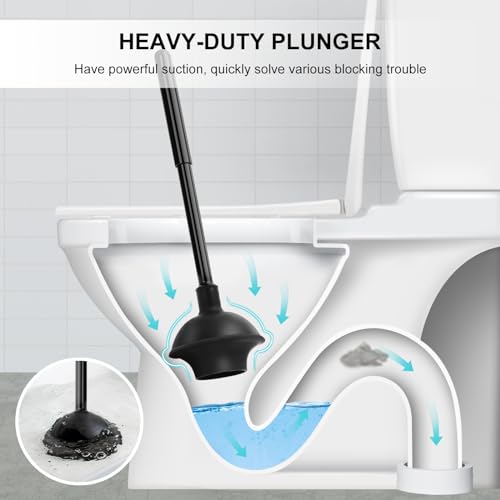 SetSail Toilet Brush and Plunger Set, Semi-Hidden Toilet Plungers Heavy Duty Toilet Bowl Brush and Holder for Bathroom Toilet Plunger and Brush Set for Deeply Cleaning - Black by SetSail - Image 4