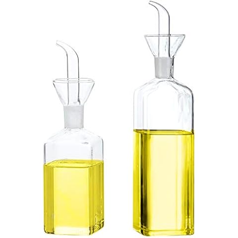 Ölflasche, Glasflasche, Olivenöl, Spender, Kochen, Öl, Essig, Messspender mit Ausguss Cover
