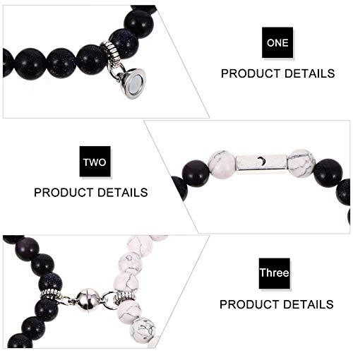 ABOOFAN Arenito 1 par Casais Magnéticos Pulseiras Turquesa Perla O Encanto Pulseiras Correspondentes