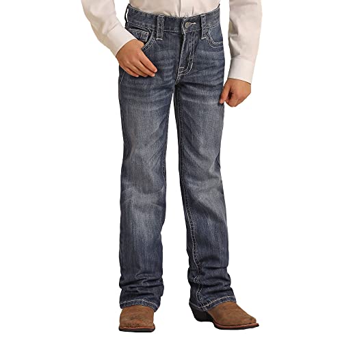 Rock & Roll Western Denim Jeans Boys Bootcut Dark Vintage BB_3482