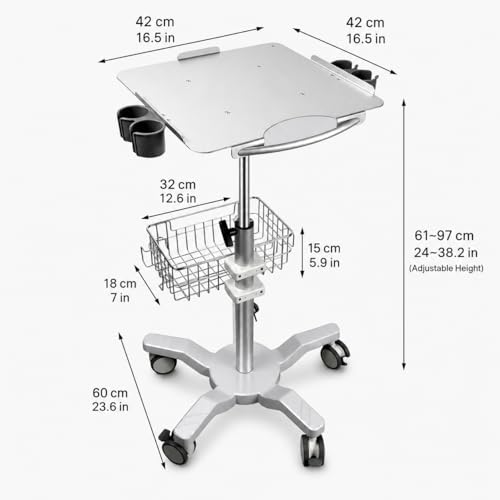 Chariot médical réglable pour transporter facilement le matériel de soin sans effort - 4