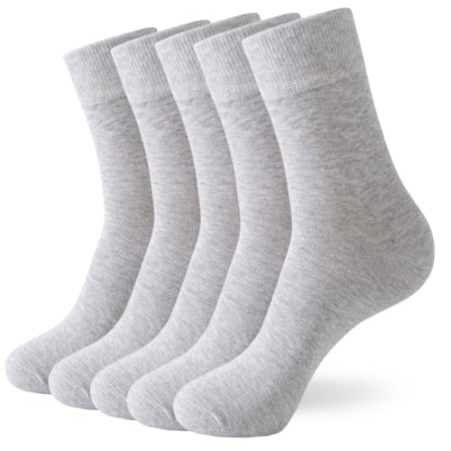 Image of Josnown Crew Socks for Women, Thin Cotton Casual Soft Aesthetic Womens Socks 5 Pairs