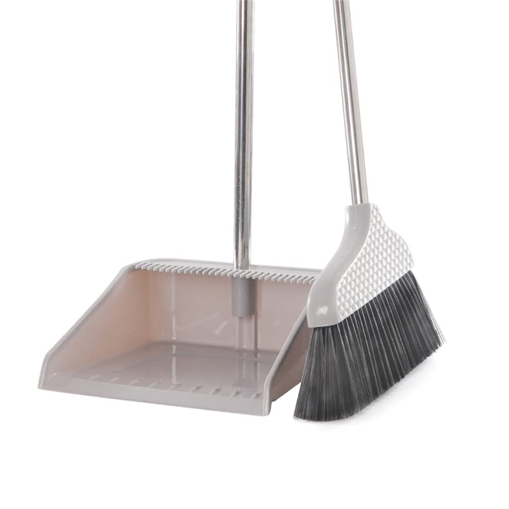 Juego de Escoba y recogedor, Escoba doméstica, Escoba de cerdas Suaves, recogedor, Pala de Basura, Cubo con Dientes para raspar (Paquete de 3 como se Muestra)