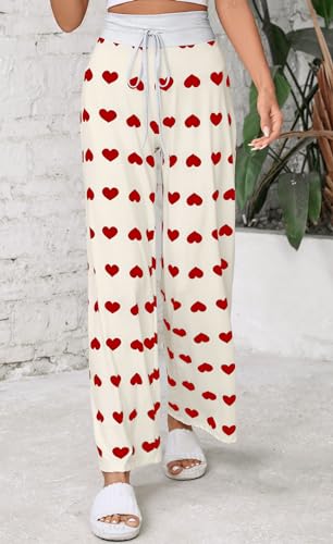 Image of Women Pajama Pants Comfy Lounge Wide Leg Casual Stretch Palazzo Drawstring Pj Bottoms Pants S-3XL