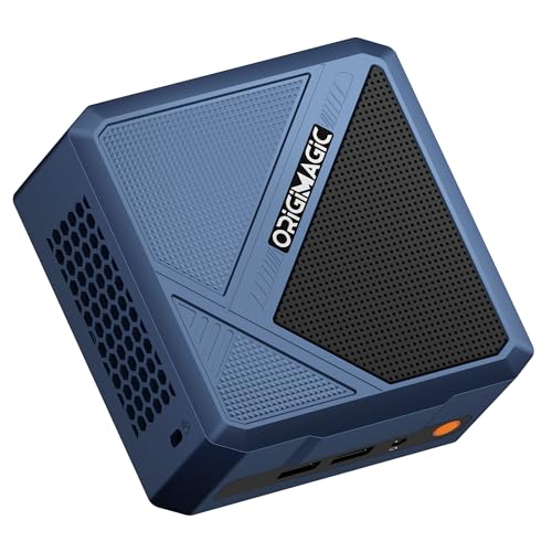 origimagic Mini PC A3 with Ryzen 7 8745HS(up to 4.9GHz), 32GB DDR5 (64GB MAX),1TB SSD,Quad-Screen Display,WiFi 6E,BT5.2/2.5G LAN. Ethernet Gaming/Design/Office/environments.