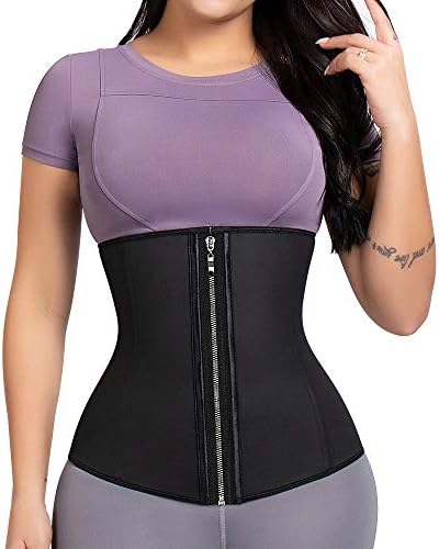 ASHLONE Latex Waist Trainer Corset Underbust Sport Cincher Womens Workout Body Shaper Black