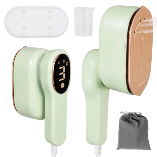 Image of Smart Travel Steamer for Clothes, 1200W Handheld mini travel Steam All-in-One Portable Steamer Iron with LCD Display, 3 Steam Modes & 5s Fast Heat-up, Garment Steamer for Travel (Green)