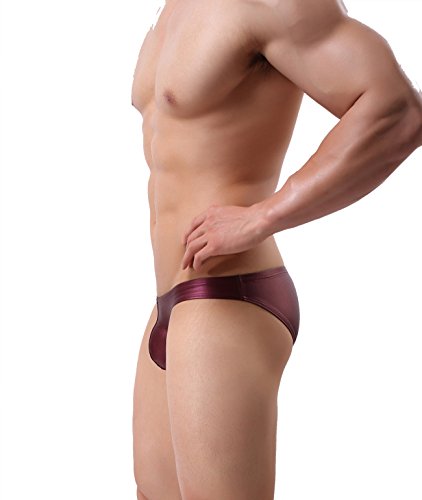 Men's Low Waist Briefs Underwear Sexy Faux Leather Bikini bottom B11623