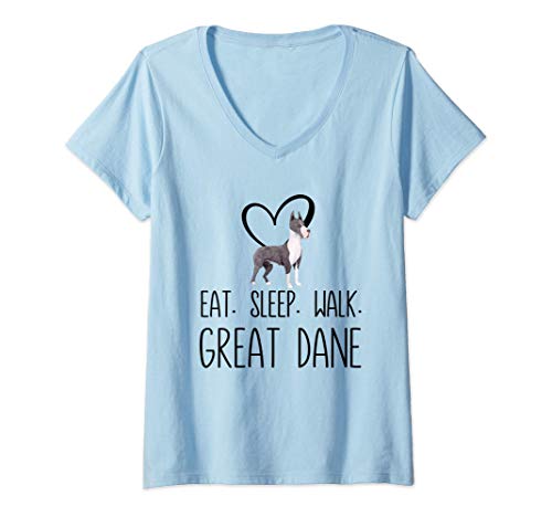 Donna Eat Sleep Walk Great Dog Dane Maglietta con