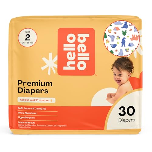 Image of Hello Bello Diapers, Premium Leak Protection (Happy Campers) Size 2, 30ct
