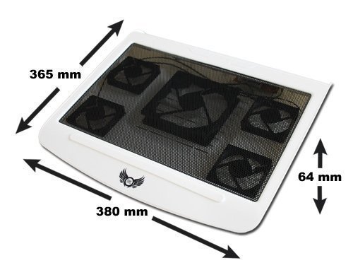 USB KÜHLER ZUSATZLÜFTER Cooler STÄNDER | 5 x LÜFTER | 2 x USB | FÜR PlayStation 3 / PlayStation 4 / Xbox 360 / Xbox ONE [WEIß]