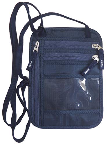 最安値 Tramo パスポートケース 首下げ スキミング防止 ネックポーチ 海外旅行 便利 貴重品入れ ネイビー の価格比較