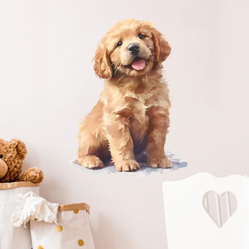 Vinilo Decorativo Perrito Golden Retriever Removible miniatura 3