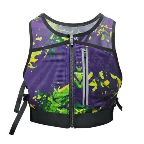 Mochila Chaleco Running MotiveTech Ajuste Ceñido Púrpura Amarillo 20-35L