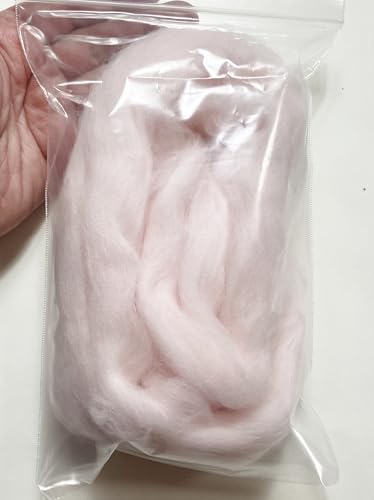 LM034-030 MOREZMORE Wool Roving for Needle Felting 30g 1 Ounce Powder Pink Merino 100% Wool Fine Grade