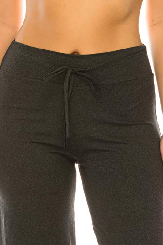 Image of Leggings Depot Women's Wide Leg Drawstring Pajama Pants for Lounge, Sleep | Soft, Breathable Poly-Span, Drawstring Waist, Comfy, Casual, Yoga, Everyday