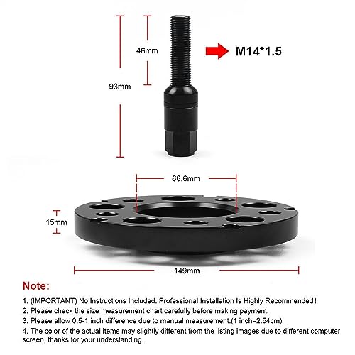 Espaciadores de rueda centrados de 15 mm y 5x112 mm para Audi RS5 RS7 acabado premium 4