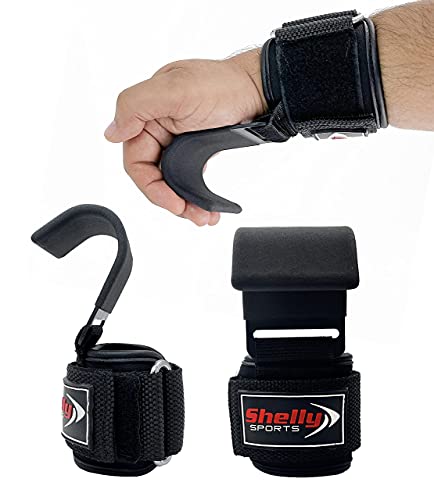 Ganchos para levantamiento de pesas Shelly para entrenamientos intensos de espalda en el gimnasio